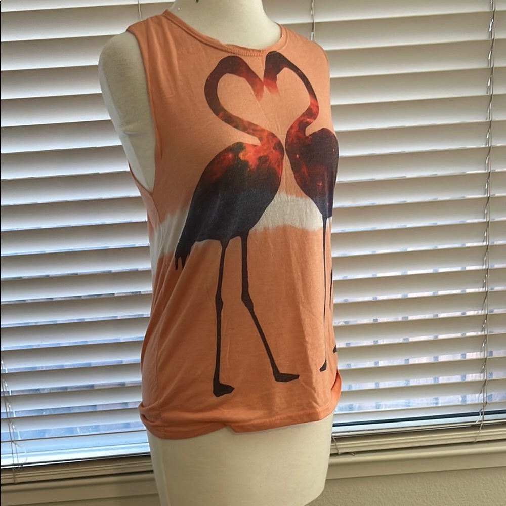 Forever 21 Flamingo Graphic Tank Top - Orange